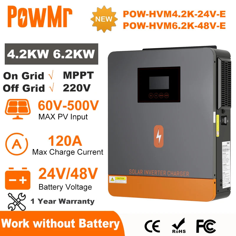 Inversor solar híbrido PowMr 6.2kW con MPPT