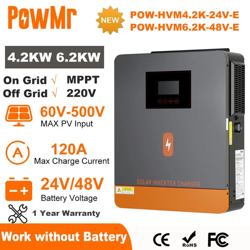 Inversor solar híbrido PowMr 6.2kW con MPPT