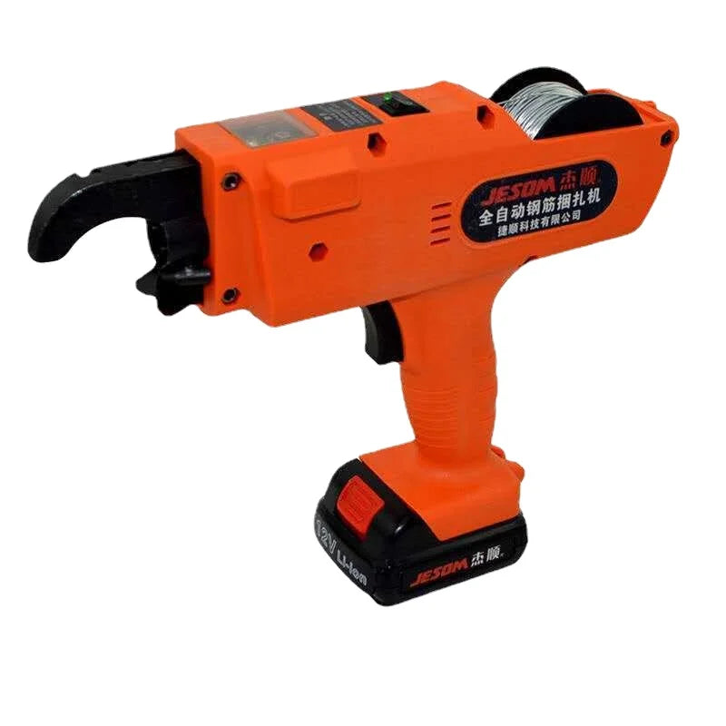 Atadora de ferralla detalle de la batería 12V